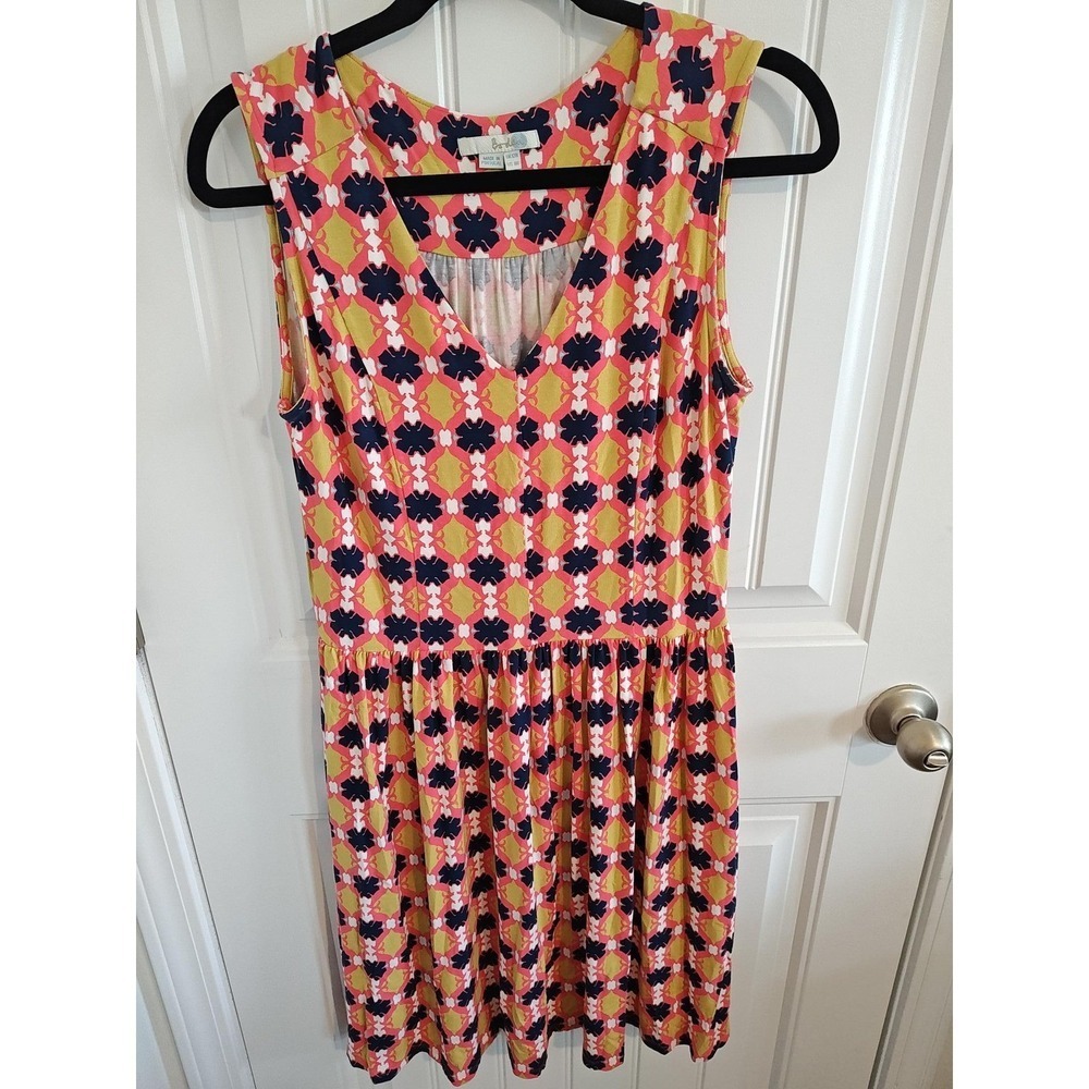 Boden Geometric‎ Sleeveless V-Neck Jersey Dress Size 8R Multicolor used women
